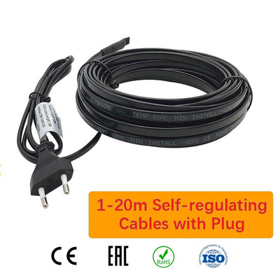 Cavo Riscaldante con Cavo di Alimentazione a Spina EU Autoregolante per Protezione dal Congelamento delle Tubi per Animali Domestici Elemento Riscaldante MINCO