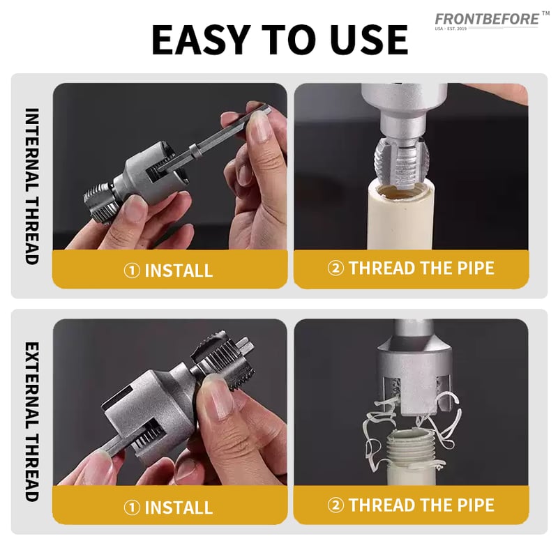 DN15 DN20 Integrated Internal & External Pipe Threading Tool