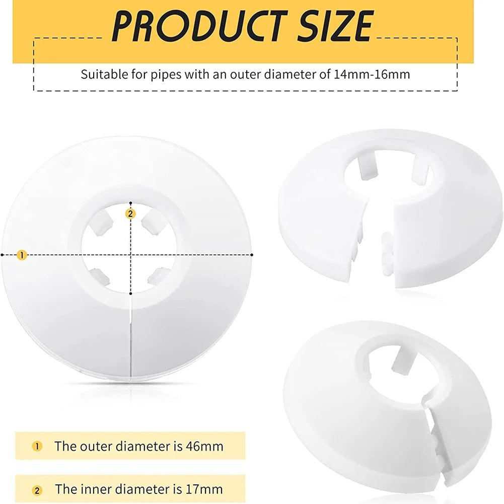 White Radiator Pipe Collars