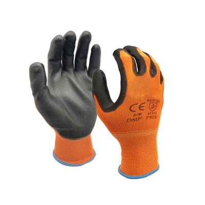 12 Pairs with PU Palm Coating, Professional Safety Work Gloves