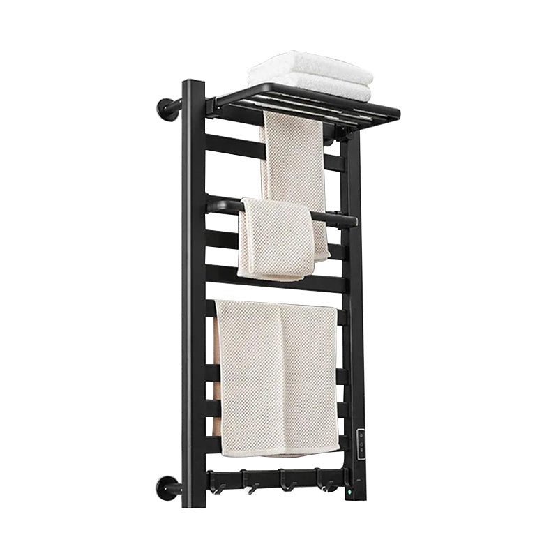 Porte-serviettes chauffant électrique intelligent noir Radiateur thermique moderne pour un séchage efficace des vêtements dans les salles de bains