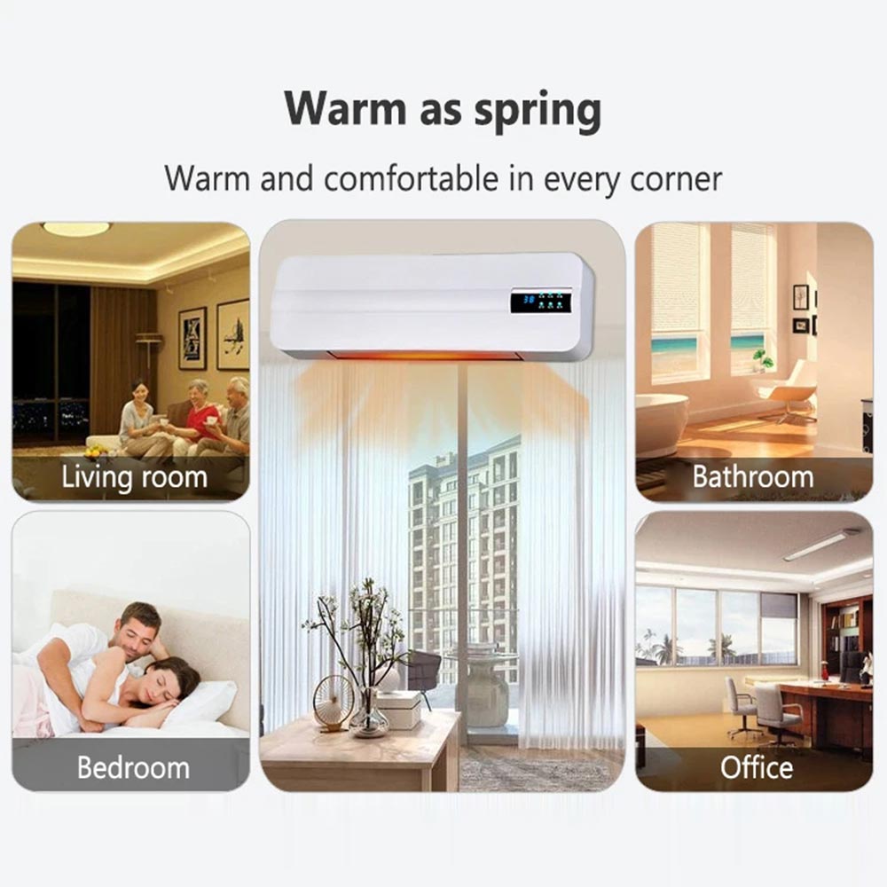 Chauffage mural télécommandé : Chauffage efficace pour pièces et salles de bains avec fonctionnalités d'économie d'énergie