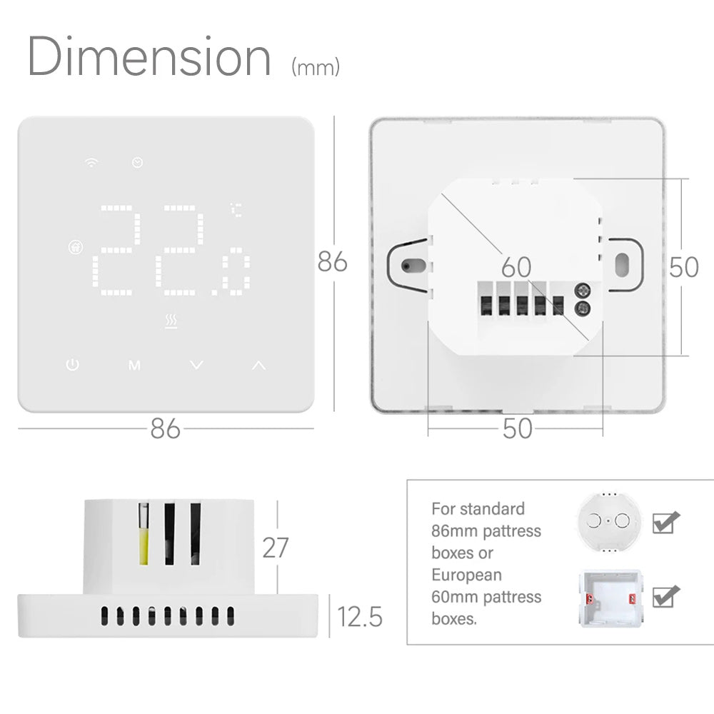 Thermostat intelligent WIFI 3A pour système de chauffage par le sol à eau avec hub de câblage central, actionneurs pour intégration de chaudière à gaz