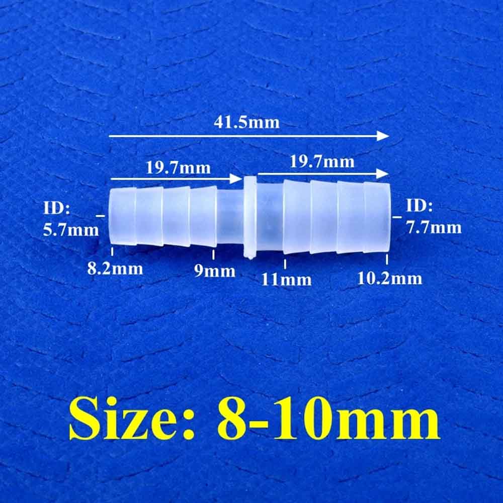 20~50 pièces 6~12mm Connecteur droit égal en PP / Connecteur direct en plastique pour aquariums, systèmes d'irrigation de jardin et tuyaux d'arrosage