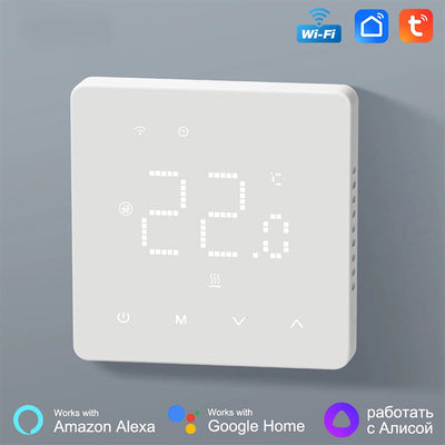 Termostato ambiente WiFi Tuya per sistema di riscaldamento a pavimento regolatore di temperatura per caldaia a gas riscaldamento elettrico con Alexa Google Home