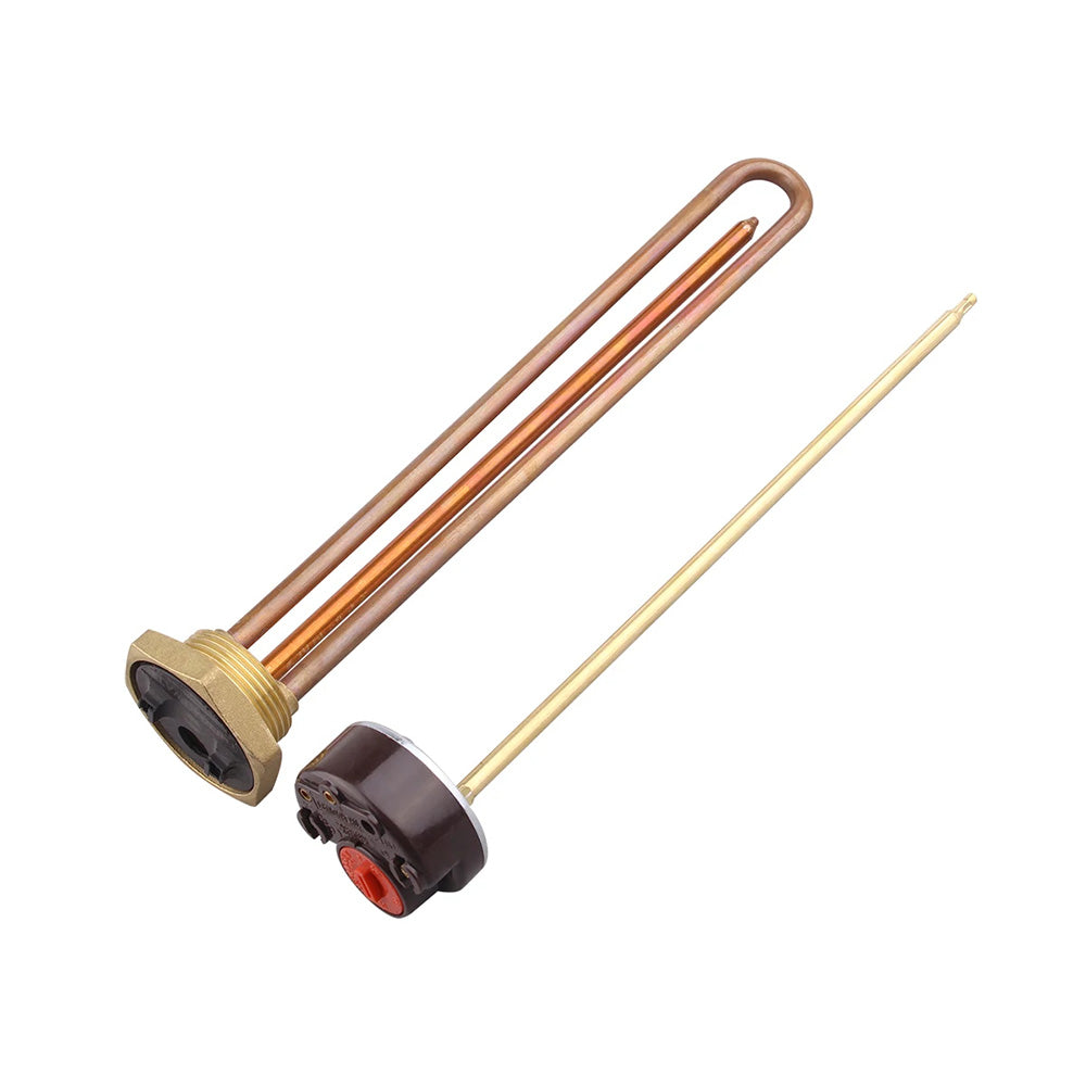 220V Immersion Water Heater: Electric Heating Element with Temperature Control, DN32 Thread, Copper Resistance Tubular Design