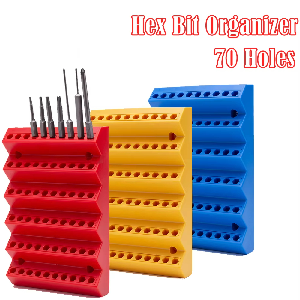 70 emplacements Organisateur d'embouts de tournevis hexagonaux Support d'embouts hexagonaux Rangement d'embouts de perceuse Porte-outil de fraiseuse Porte-embouts de perceuse