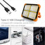 Portable Rechargeable Solar Flood Light: Outdoor LED Spotlight for Construction Projects and Floodlighting