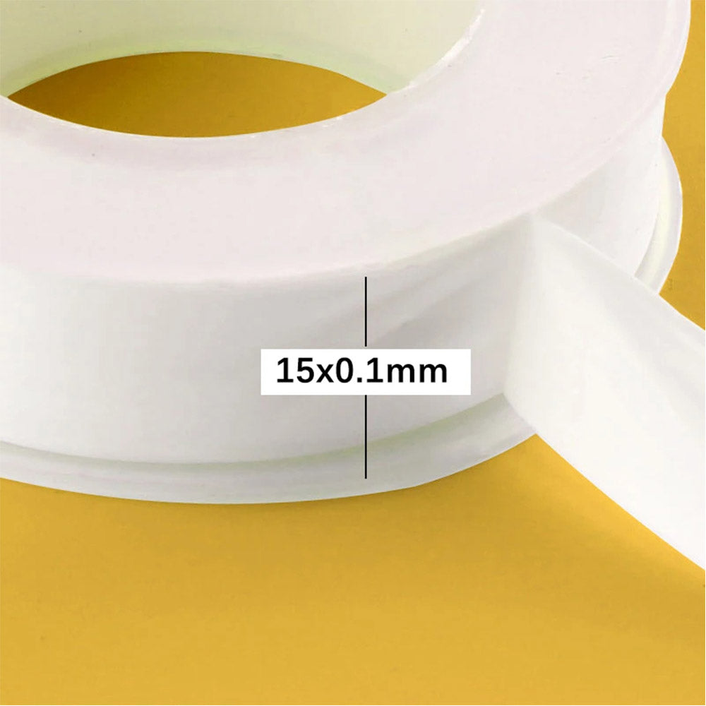 20M Roll of PTFE Thread Seal Tape: Oil-Free Belt for Water Pipe Sealing in Plumbing Applications