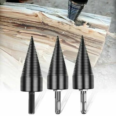 Foret séparateur de bois de chauffage 32/42/50MM, poinçon à cône en bois avec tige carrée/ronde/hexagonale