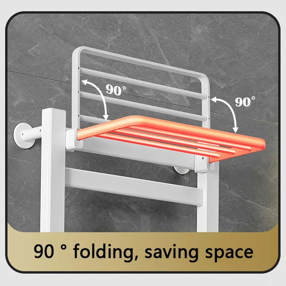 Porte-serviettes chauffant électrique intelligent noir Radiateur thermique moderne pour un séchage efficace des vêtements dans les salles de bains