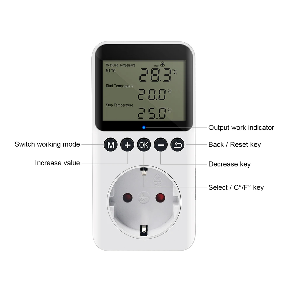 KT3200 Timer Socket Thermostat Digital Temperature Controller Heating Cooling Day Night Control EU/UK/FR/AU Plug Energy Saving