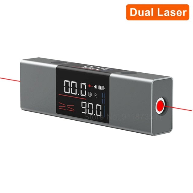 Rapporteur laser et inclinomètre numérique 2 en 1 - Outil de précision rechargeable