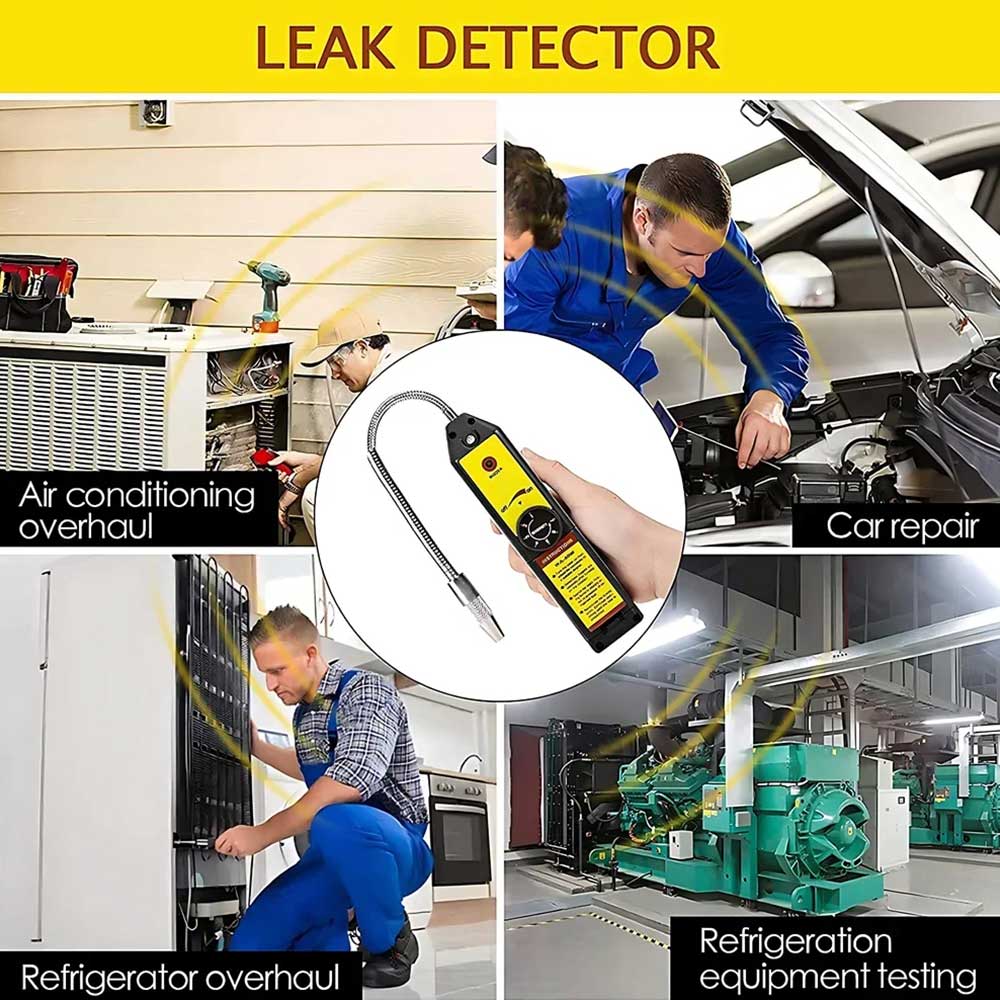 Freon Halogen Gas Leak Detector with Probe Diagnostic Tool, Detect Gas Leaks in Car AC Systems
