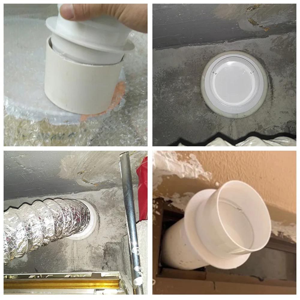 PVC Exhaust Fan Check Valve Draft Blocker Damper for Inline Ducting Ventilation, Home Pipe Fittings