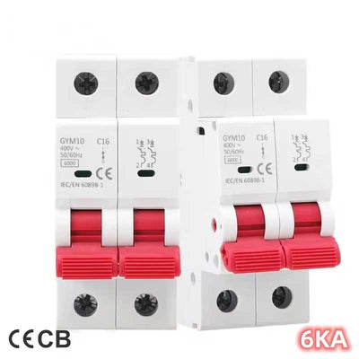 GYM10 AC MCB 2Polowy 6A 10A 16A 20A 25A 32A 40A 50A 63A 220V/400V Mini Wyłącznik Nadprądowy Krzywa C 6KA CE CB Zatwierdzony