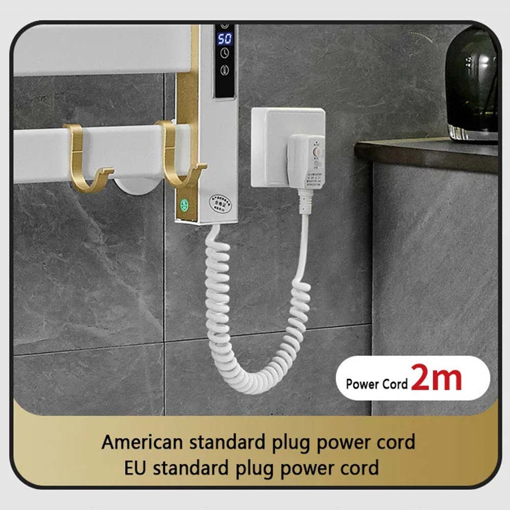 Porte-serviettes chauffant électrique intelligent noir Radiateur thermique moderne pour un séchage efficace des vêtements dans les salles de bains