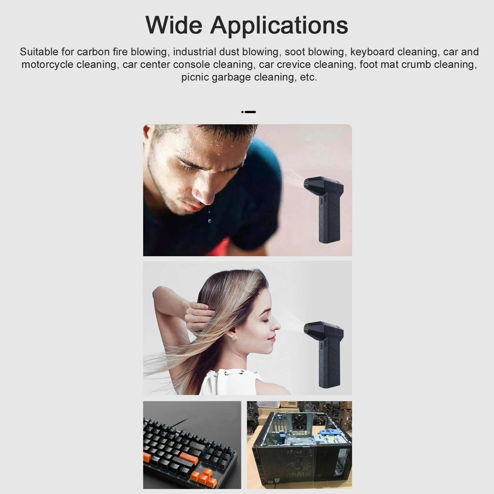 Poderoso Soplador de Polvo de Mano Carga USB Motor Sin Escobillas Diseño de Turbina para Limpieza de Teclados