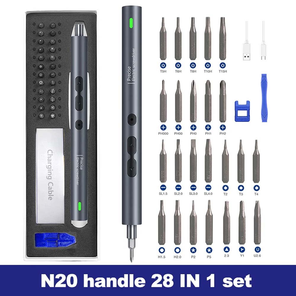 28/62 in 1 Electric Screwdriver Set Precision Power Tool Kit Rechargeable Wireless Mini Small Bits for Xiaomi Mobile Cell Repair Power Screwdriver Kit Compact and Portable