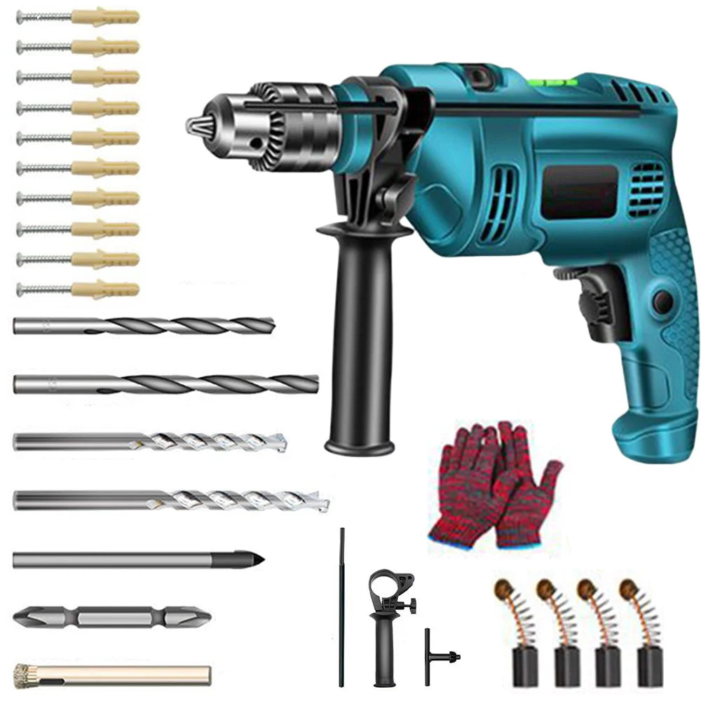 High Power 1500W Electric Impact Drill 220V for Wood, Metal, Stone & DIY Projects