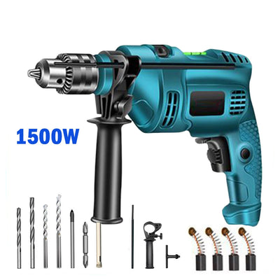 High Power 1500W Electric Impact Drill 220V for Wood, Metal, Stone & DIY Projects