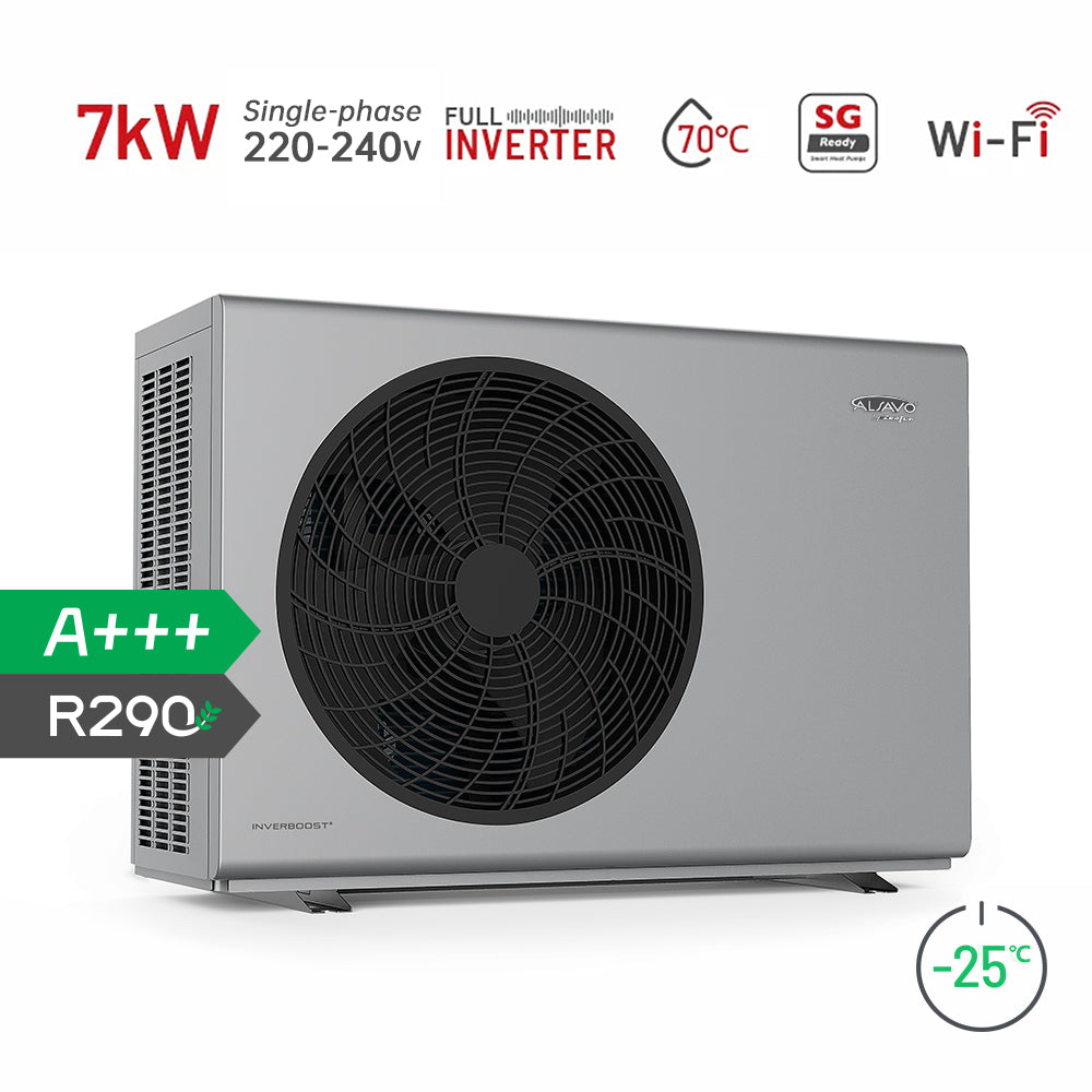 ALSAVO R290 7kW~16kW Air Source Heat Pump Monoblock - Single/Double Fans - Inverboost Multifunctional ASHP hot water
