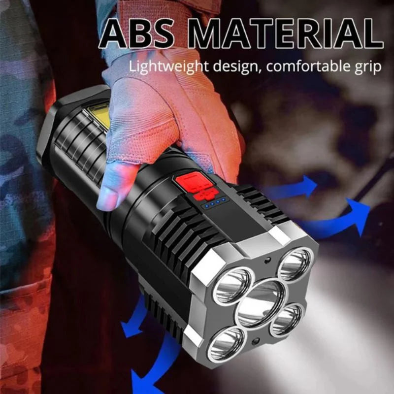 USB rechargeable LED spotlight : lampe de poche super lumineuse étanche avec 4 modes