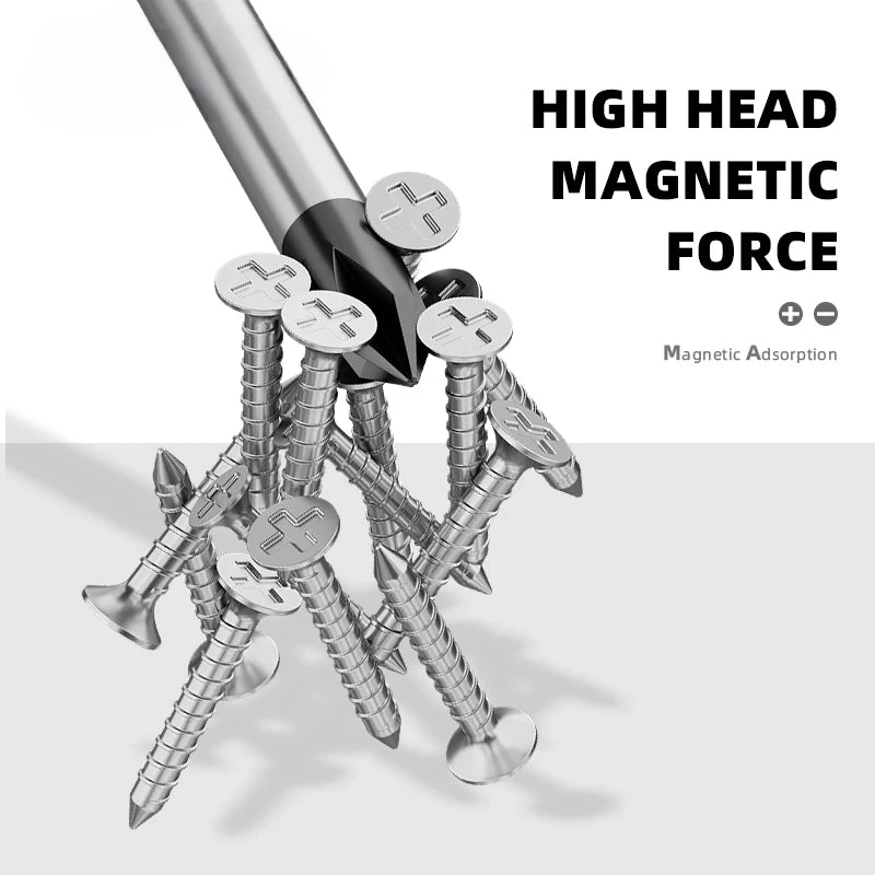 Special Extended Magnetic Screwdriver with Rubber Handle