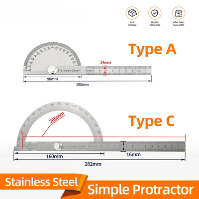 180° Stainless Steel Angle Finder: Precision Protractor Tool