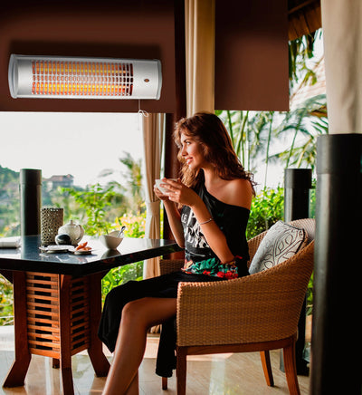 Piec ścienny-(Regulowany 1200W Kwarcowy Grzejnik Podczerwieni, Wewnętrzny/Zewnętrzny, Zestaw Instalacyjny)