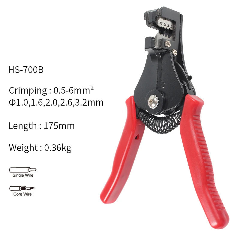 Pelacables y Cortacables Autoajustable - Alicates de Crimpado Multiherramienta