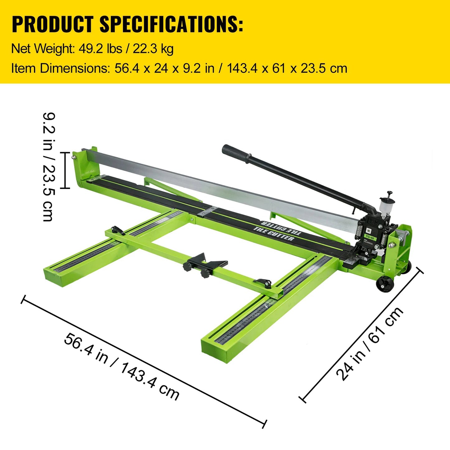 Manueller Fliesenschneider mit Laserführung - Ganzstahlrahmen und Ersatzräder