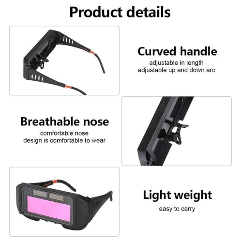 Lunettes de soudage à gradation automatique - Lunettes de protection anti-yeux à obscurcissement automatique pour masques