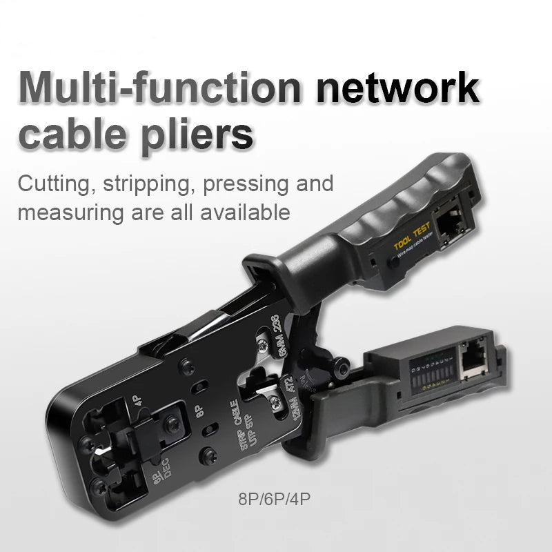 Professional Kit de Pince à Sertir RJ45 avec Testeur de Câble CAT6 et Coupe-Câbles Réseau