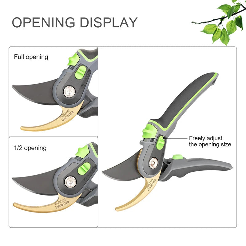 PTFE Coated Pruner Shear Saw Steel Forged Cutter Head Non-Slip Handle Garden Pruning Shears Garden Tools