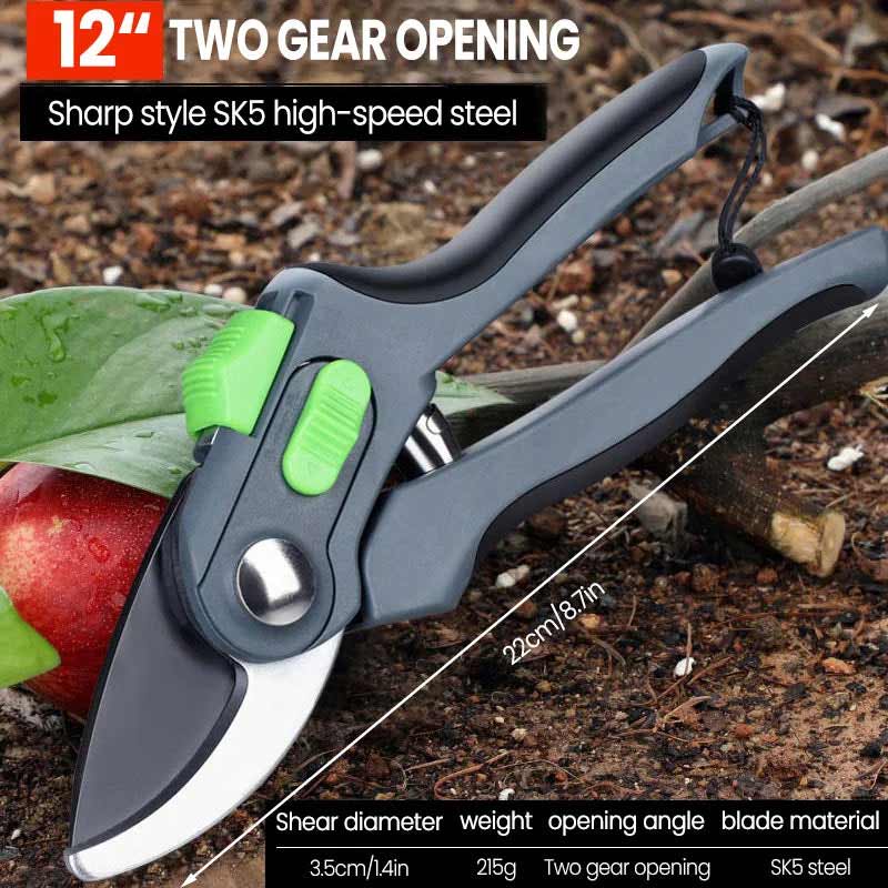 PTFE Coated Pruner Shear Saw Steel Forged Cutter Head Non-Slip Handle Garden Pruning Shears Garden Tools