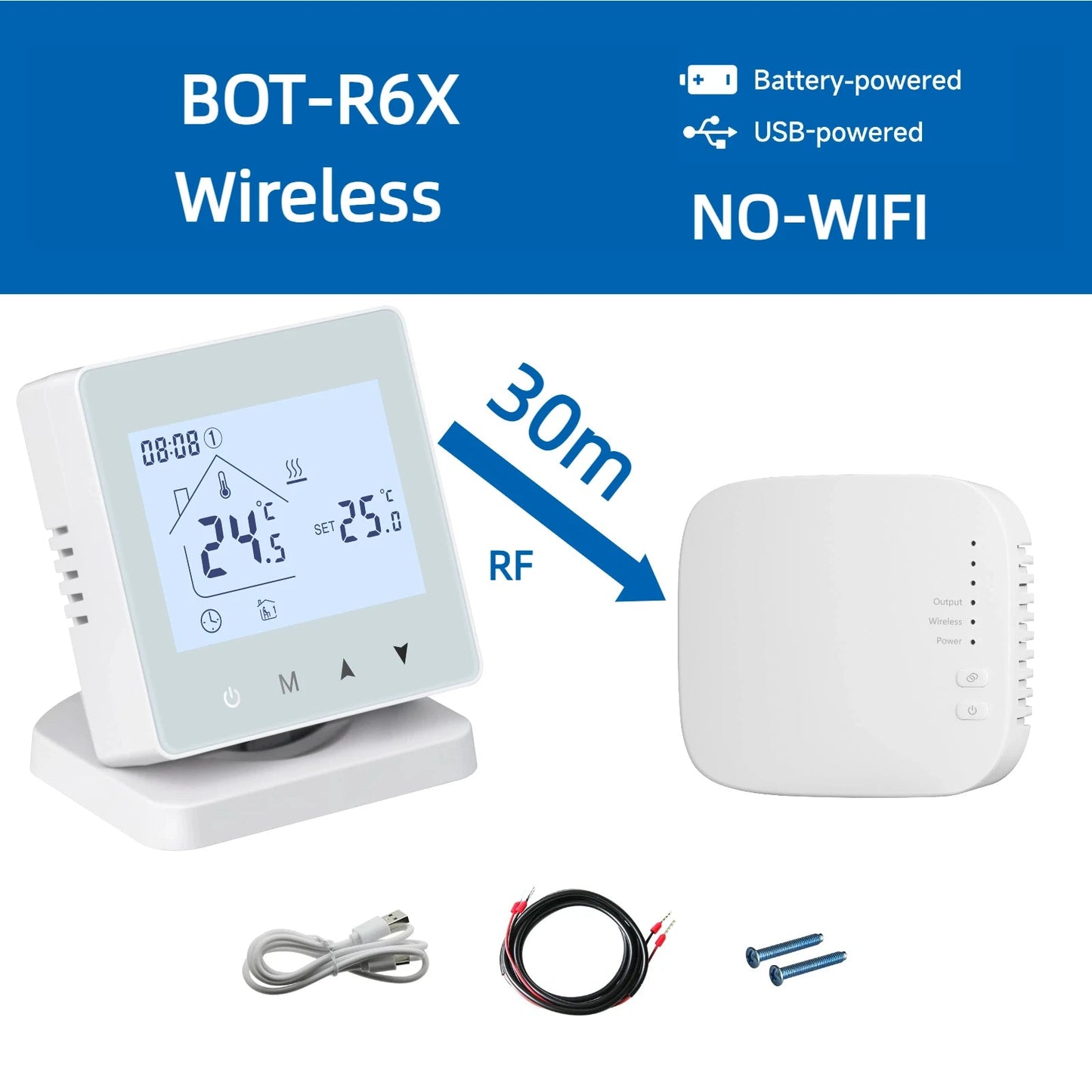 Tuya WIFI Thermostat intelligent chaudière à gaz chauffage de la pièce RF régulateur de température domestique Thermostat WiFi Programmable et Tuya Alice