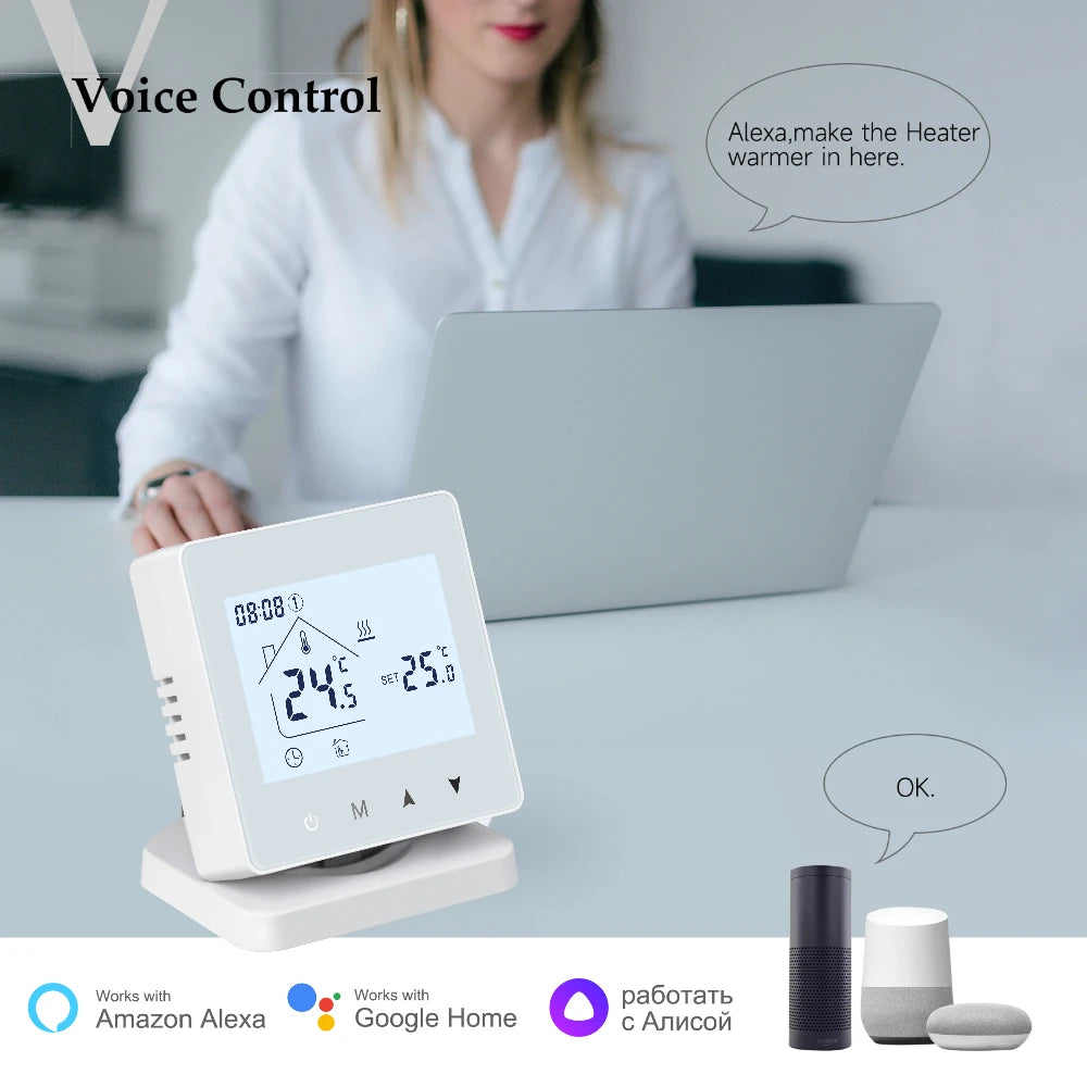 Tuya WIFI Thermostat intelligent chaudière à gaz chauffage de la pièce RF régulateur de température domestique Thermostat WiFi Programmable et Tuya Alice