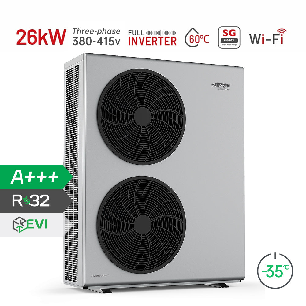 ALSAVO evi 10kW~26kW Air Source Heat Pump Monoblock - Single/Double Fans - Inverboost Multifunctional/hot water