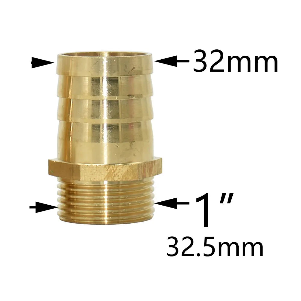 1" Raccord mâle fileté en laiton vers embout cannelé pour tuyau : raccords pour tuyaux de 16/19/25/32mm