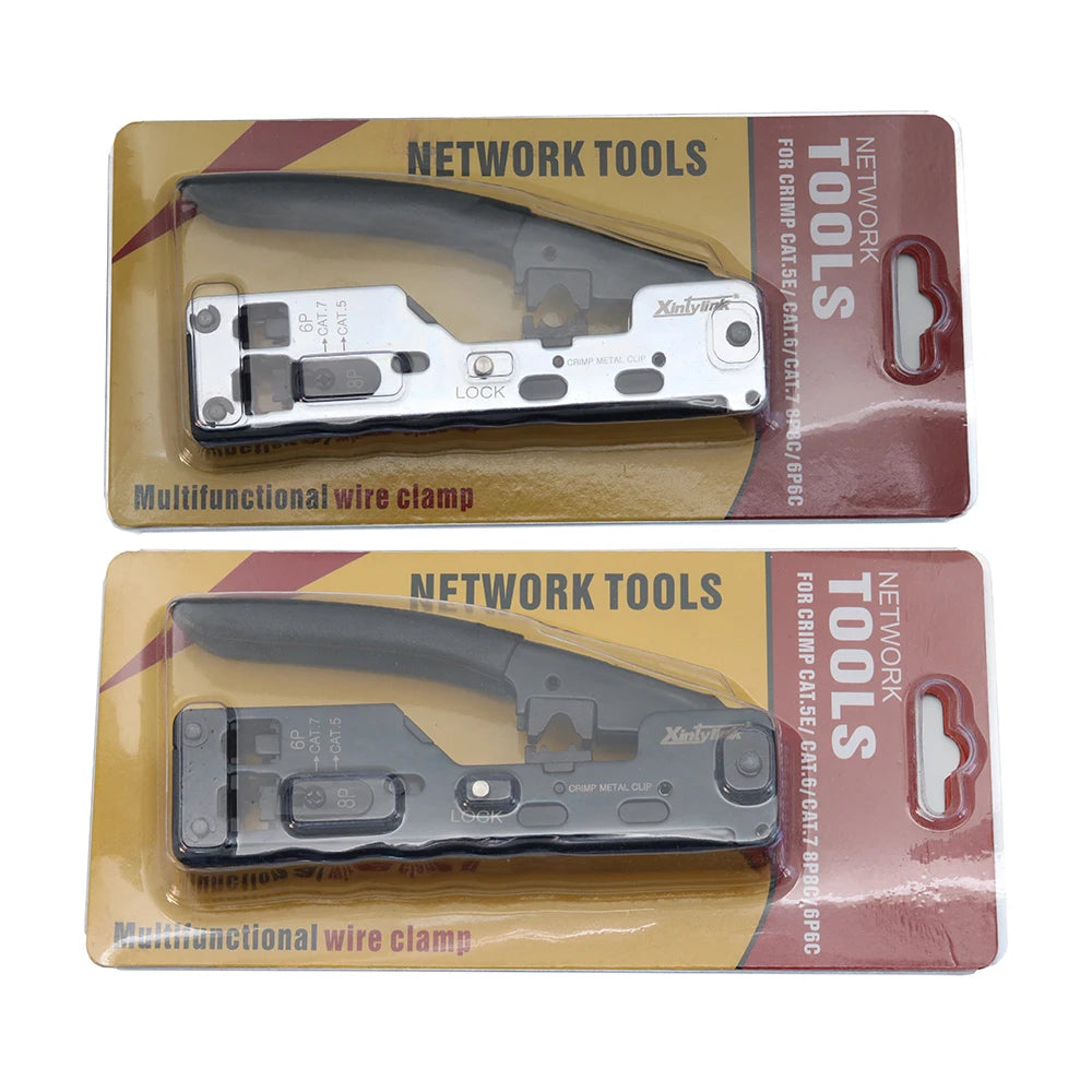 Wielofunkcyjne narzędzie do zaciskania RJ45 dla konektorów Cat5/Cat6/Cat7 z ściągaczem do kabli i zaciskiem 8P8C