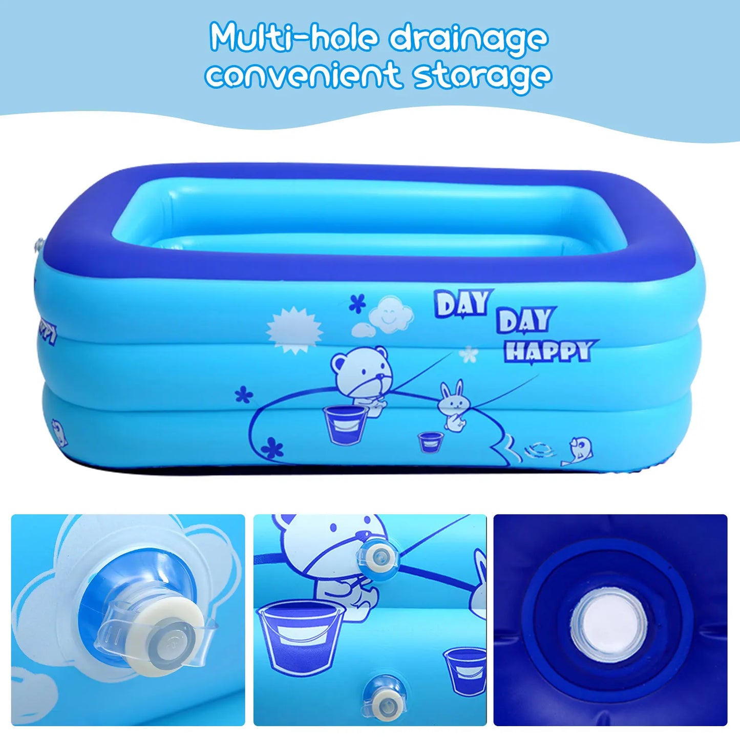 Thickened Inflatable Kids Swimming Pool Outdoor Water Play Bathtub