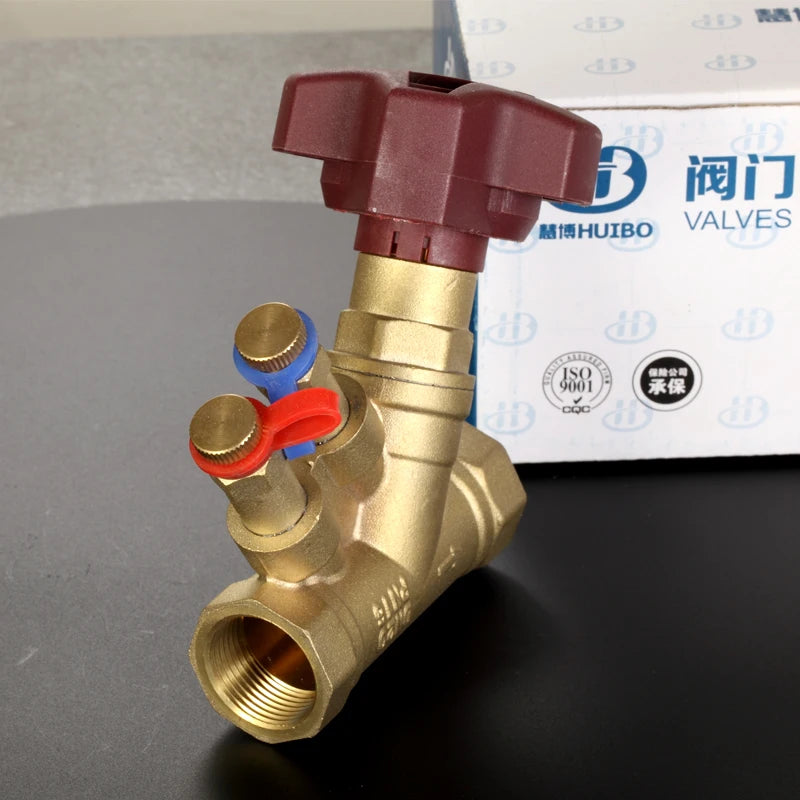 Brass hydraulic control valve threaded balancing valve water flow regulating valve