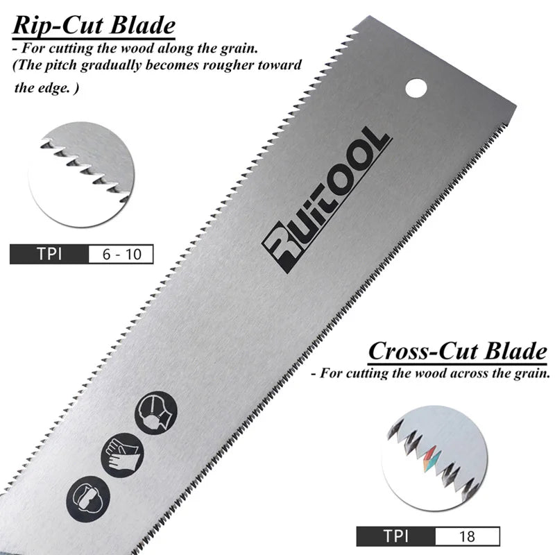 Sierra japonesa de tracción 250mm SK5 de doble cara con dientes de 3 bordes y hoja flexible