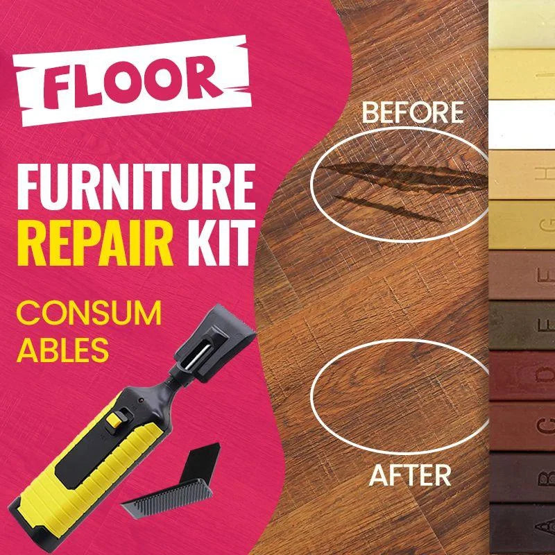 Kit de réparation manuelle de meubles de sol DIY Consommables Outils de réparation des rayures pour sols en bois Cire de remplissage pour rayures sur meubles pour la maison
