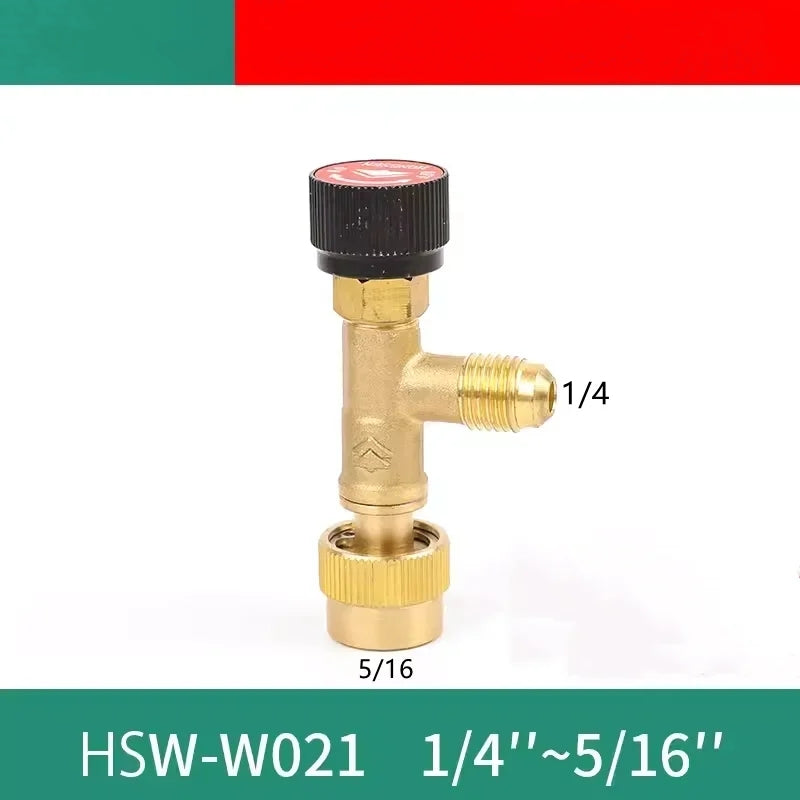 HS R410a R22 Outil de réfrigération Adaptateur de valve de sécurité pour climatisation Raccord d'adaptateur en cuivre pour charge de réfrigération R410A