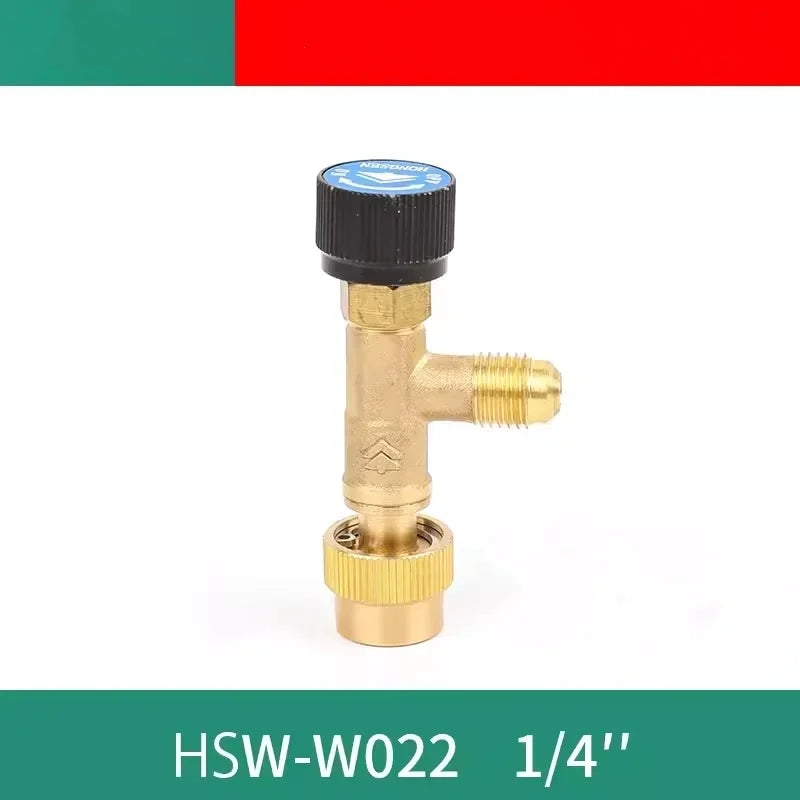 HS R410a R22 Outil de réfrigération Adaptateur de valve de sécurité pour climatisation Raccord d'adaptateur en cuivre pour charge de réfrigération R410A