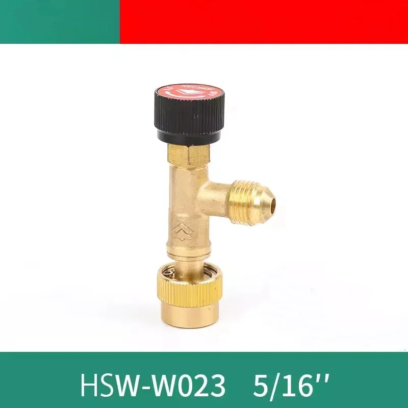 HS R410a R22 Outil de réfrigération Adaptateur de valve de sécurité pour climatisation Raccord d'adaptateur en cuivre pour charge de réfrigération R410A