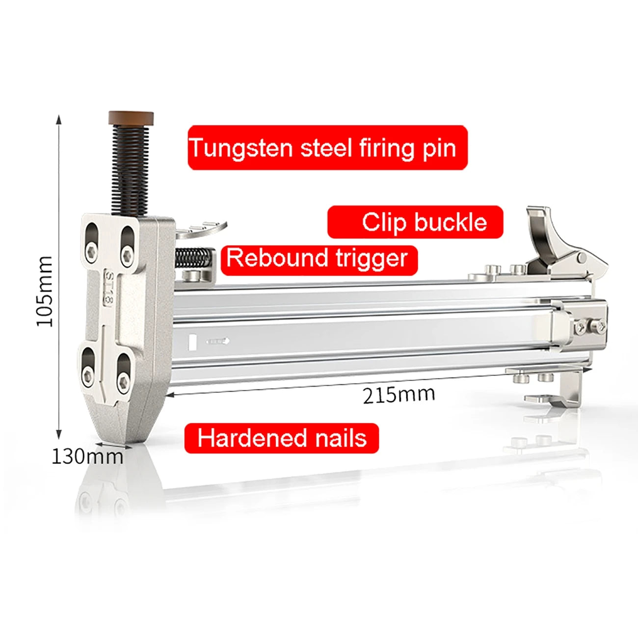 Pistolet à ongles automatique avec 400 pièces de clous manuel, dispositif de clouage à fente en fil de ciment, Machine à cadre pour le travail du bois, outil de fixation pour pistolet mural ST18