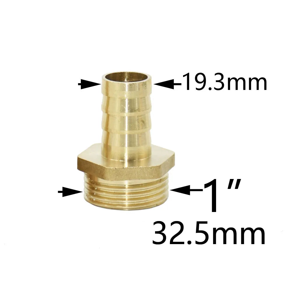 1" Raccord mâle fileté en laiton vers embout cannelé pour tuyau : raccords pour tuyaux de 16/19/25/32mm